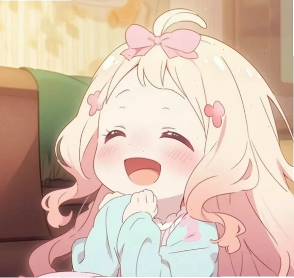 Chibi nữ cute với biểu cảm ngạc nhiên đáng yêu