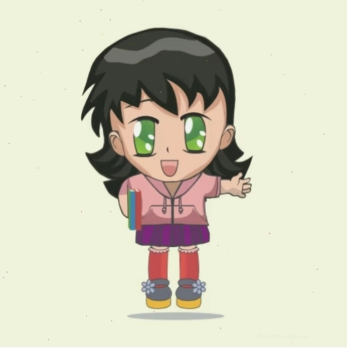 Cô bé anime chibi dễ thương với trang phục đời thường