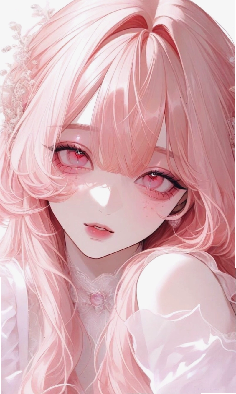 Cô gái anime tóc hồng xinh đẹp và có chút nổi loạn