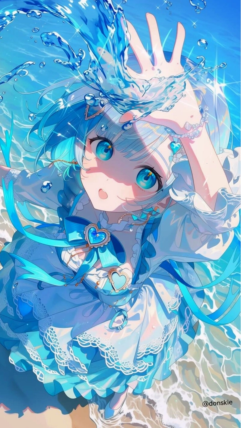 Cô gái anime tóc tím với biểu cảm lạnh lùng và trang phục hiện đại