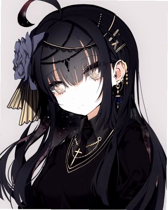 Cô gái anime với phong thái lạnh lùng và mái tóc tím