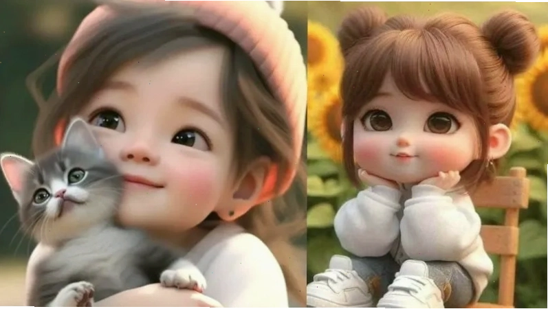 Cô gái đội mũ len ôm mèo đáng yêu