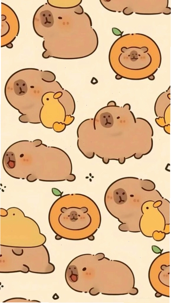 Đàn Capybara và vịt vàng