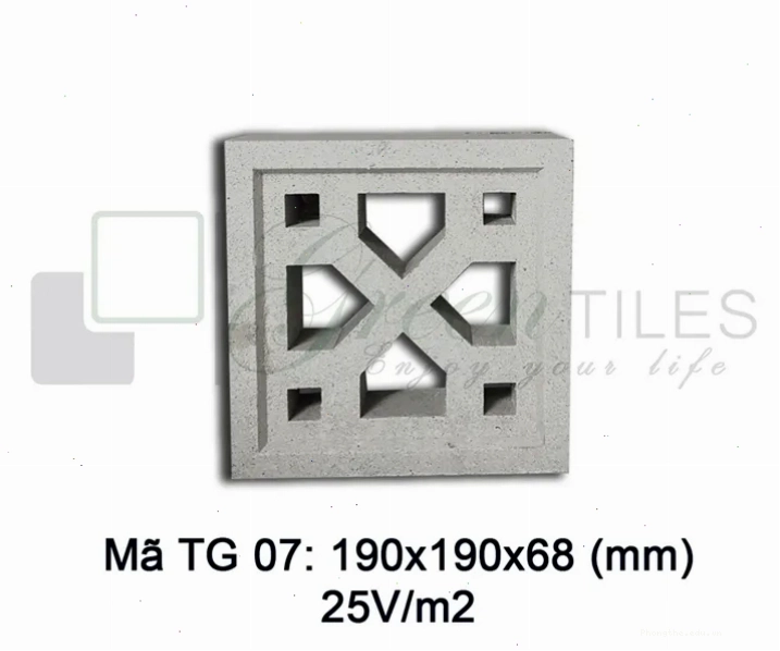Gạch thông gió TG07 với hoa văn hình tam giác đối xứng