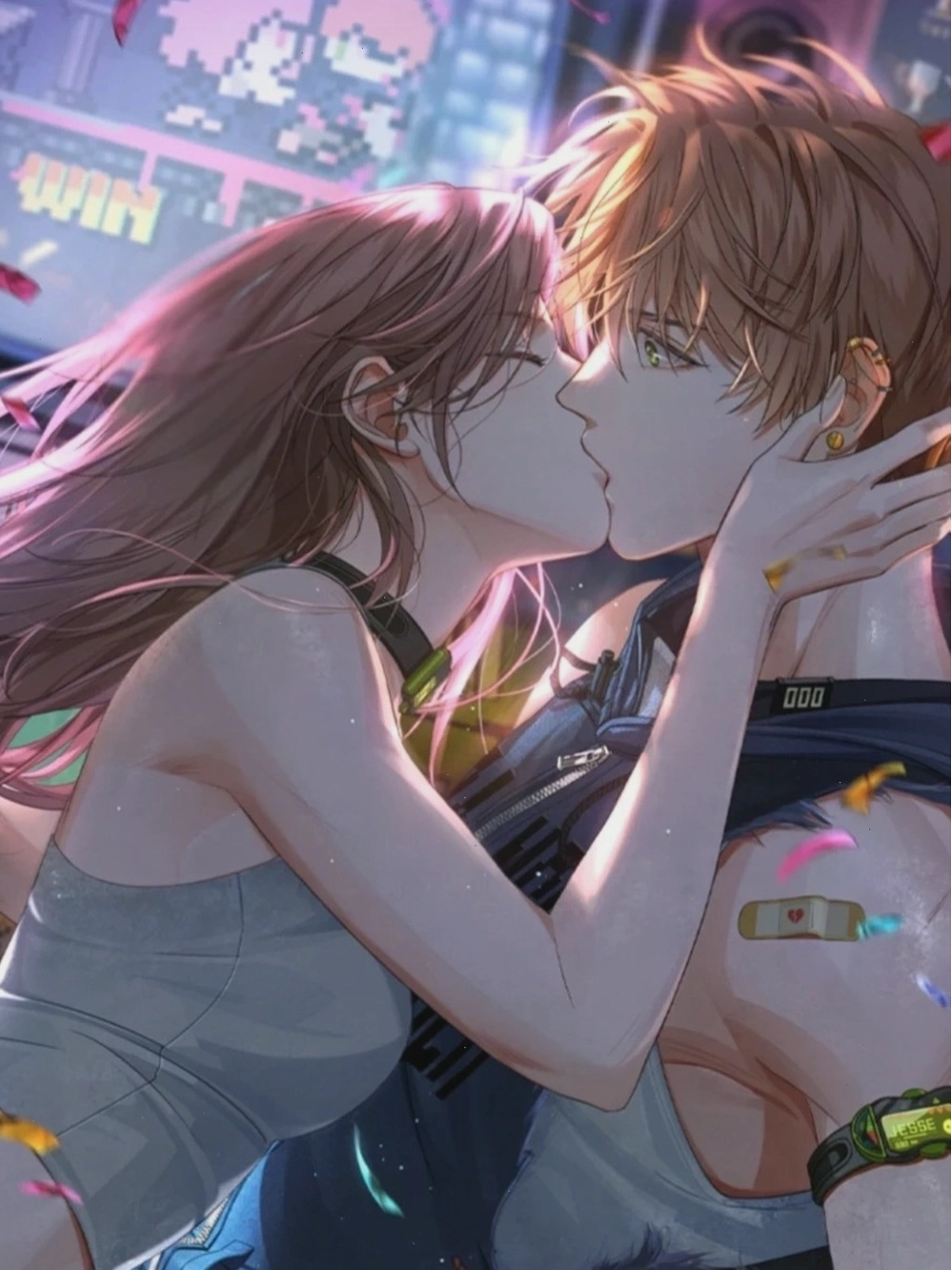 Hình ảnh anime hôn nhau lãng mạn giữa cô gái và chàng trai