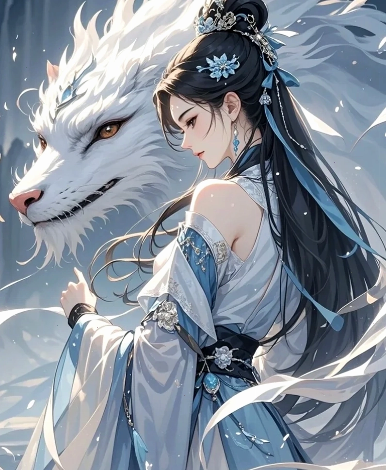 Hình ảnh anime nữ cổ trang trung quốc với ánh mắt đầy suy tư