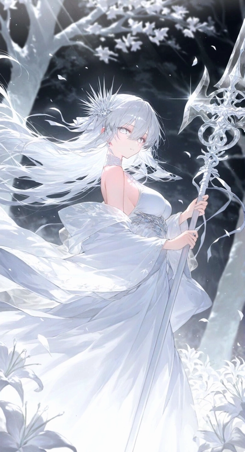 Hình ảnh anime nữ đẹp ngầu với biểu cảm lạnh lùng và trang phục đen