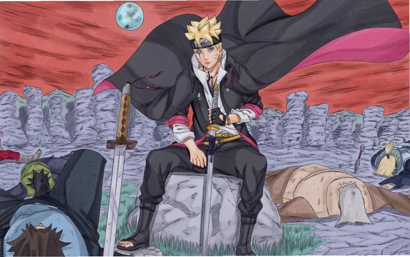 Hình ảnh Boruto lạnh lùng tiêu diệt các kẻ săn đuổi