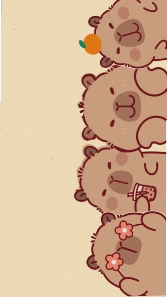 Hình ảnh capybara xếp hàng vô tri, đáng yêu làm avatar