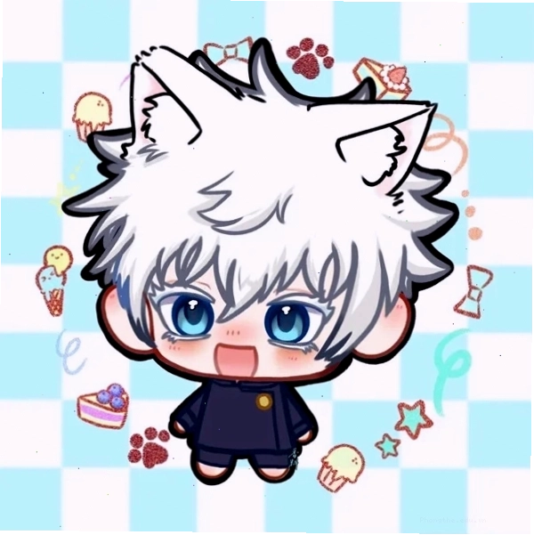 Hình ảnh Gojo Satoru chibi đáng yêu trong trang phục chú thuật sư