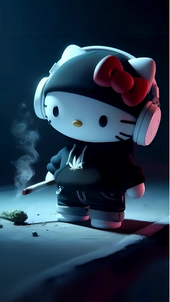 Hình ảnh Hello Kitty ngầu cá tính