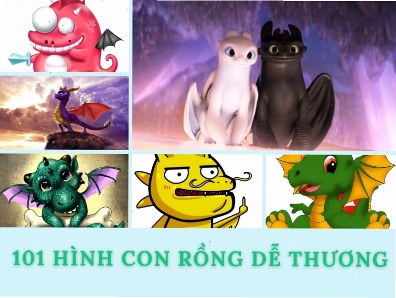 Hình ảnh một chú rồng con dễ thương với đôi mắt to tròn