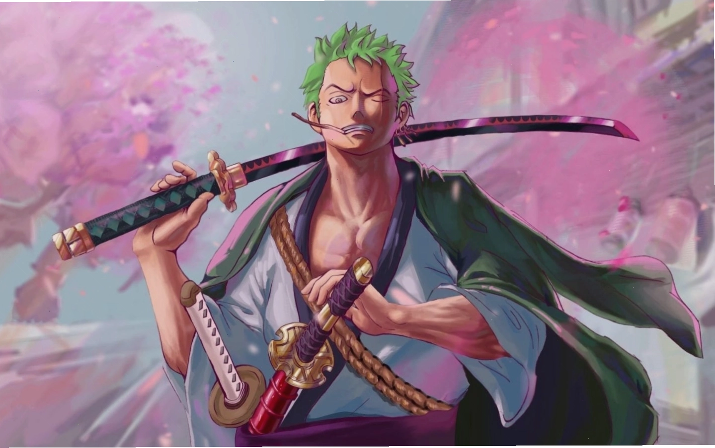 Hình ảnh Zoro đang trong thế tấn công