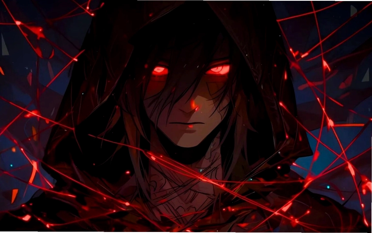 Hình nền anime ma mị, lạnh lùng với đôi mắt bí ẩn