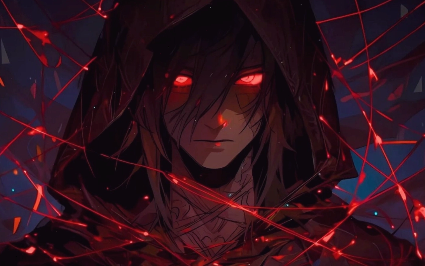 Hình nền anime ma mị với nhân vật nam có đôi mắt đầy bí ẩn