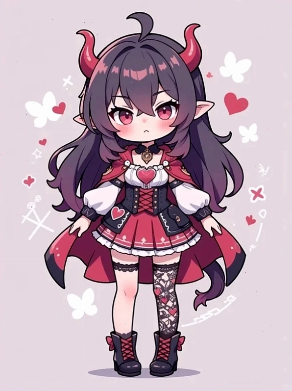 Hình nền cute chibi nữ với trang phục nhiều màu sắc
