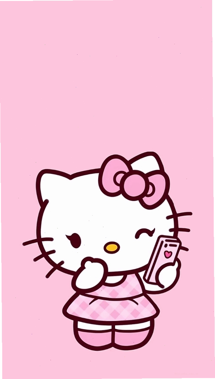 Hình nền Hello Kitty đơn giản với màu sắc nhẹ nhàng