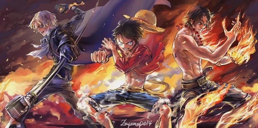 Hình nền máy tính anime 3D phong cảnh núi lửa phun trào