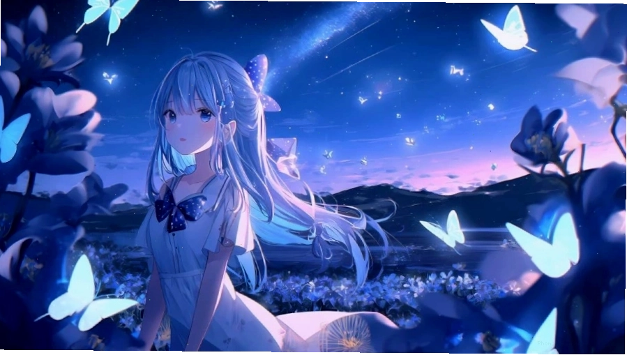 Hình nền máy tính Anime cute với nhân vật nữ tóc hồng