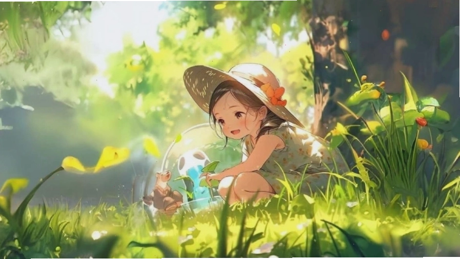 Hình nền máy tính Anime đẹp gái với nhân vật nữ mặc trang phục truyền thống