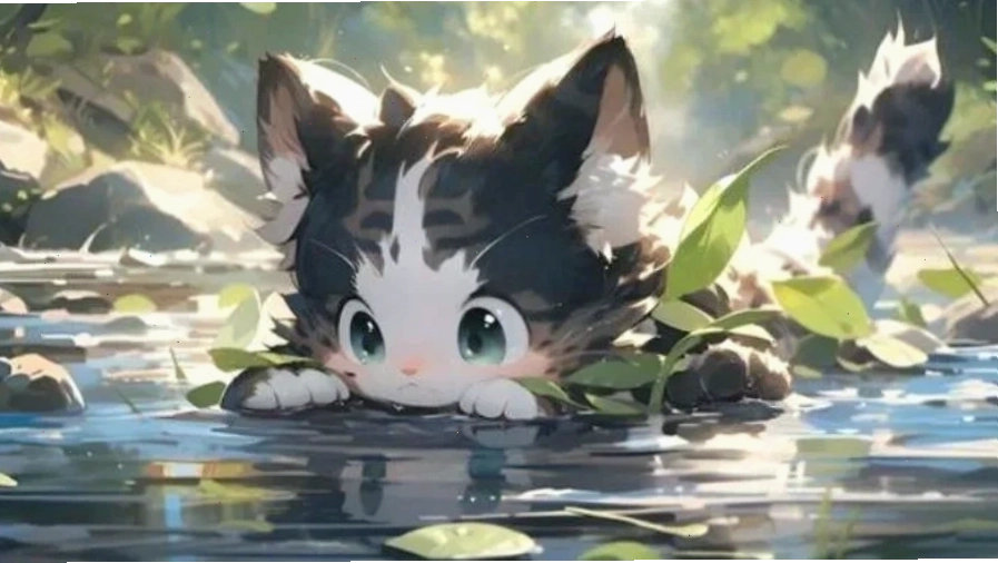 Hình nền máy tính anime phong cảnh rừng cây xanh mát