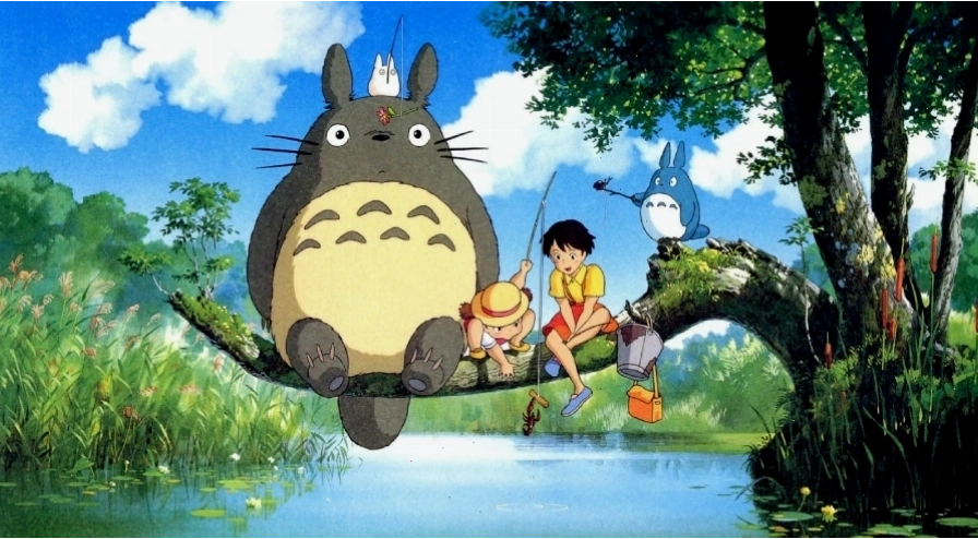 Hình nền máy tính anime phong cảnh với màu sắc tươi sáng