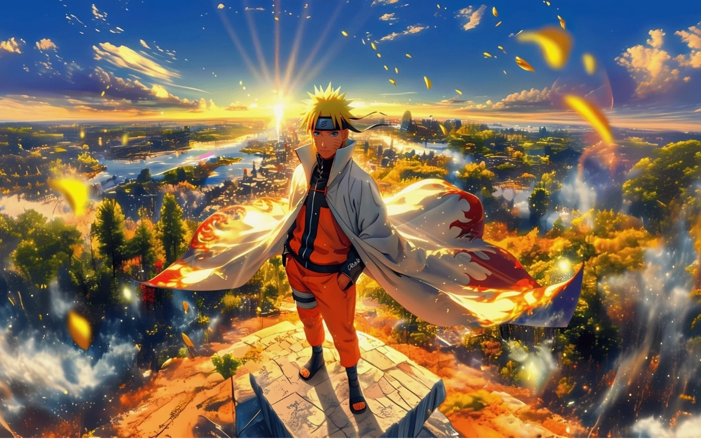Hình nền Naruto Uzumaki 4K với hiệu ứng ánh sáng ấn tượng