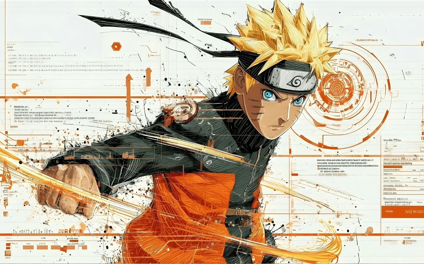 Hình nền Naruto Uzumaki phong cách phác thảo độc đáo