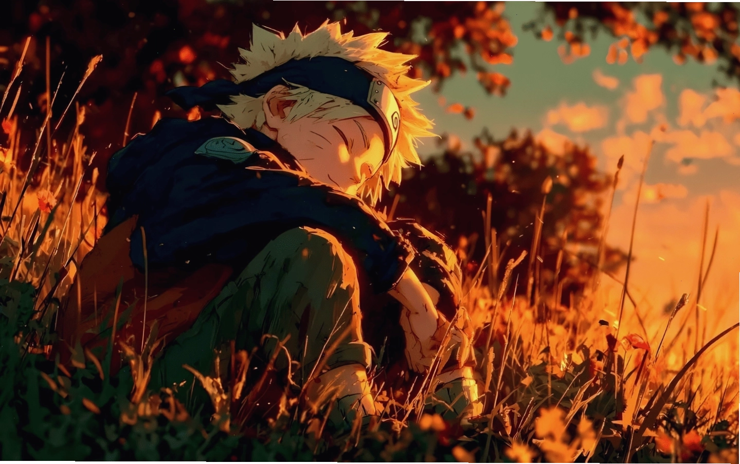 Hình nền Naruto Uzumaki trong nắng vàng rực rỡ