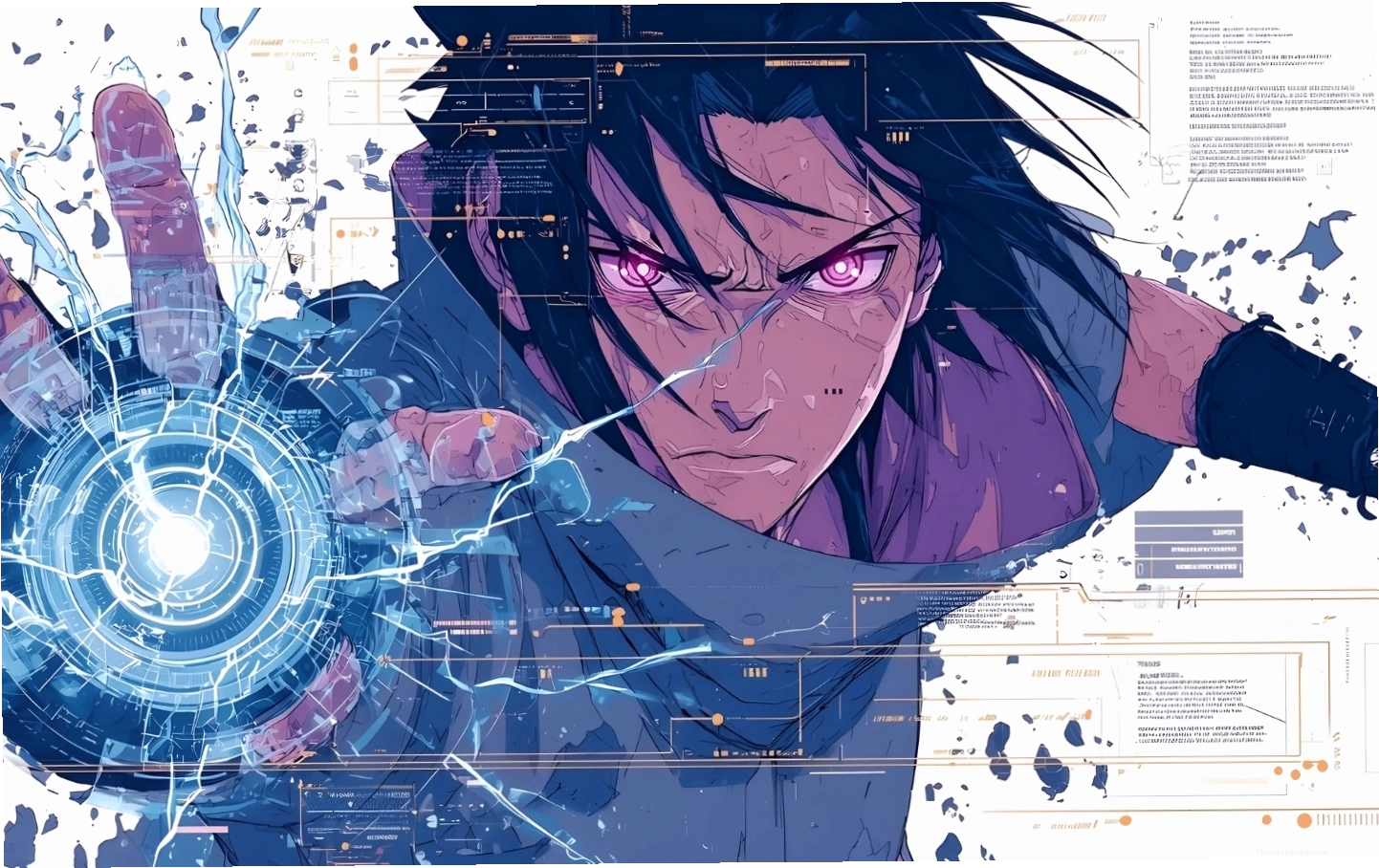 Hình nền Sasuke Uchiha dạng phác thảo vẽ tay độc đáo