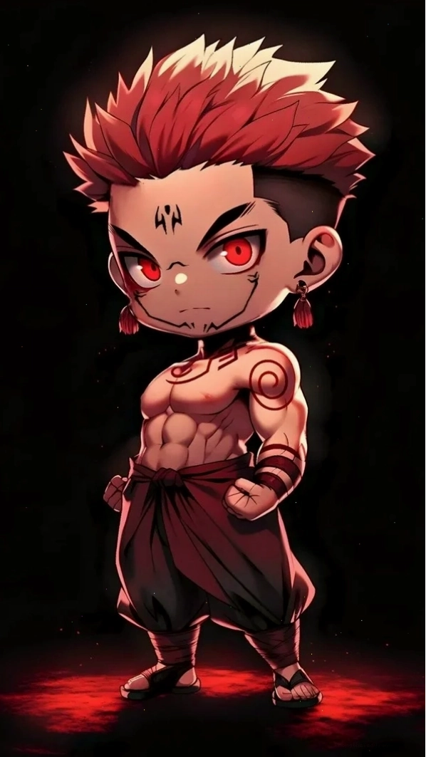 Hình nền Sukuna chibi ngầu trong trang phục truyền thống