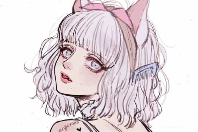 Hình vẽ anime nữ ngầu lạnh lùng với ánh mắt thu hút