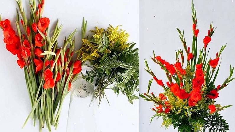 Kiểu cắm hoa lay ơn để bàn ăn tạo sự tinh khiết