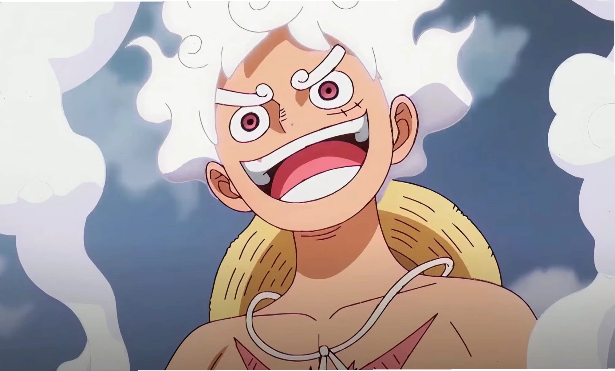 Luffy ở trạng thái Gear 5 trong arc Egghead của One Piece anime