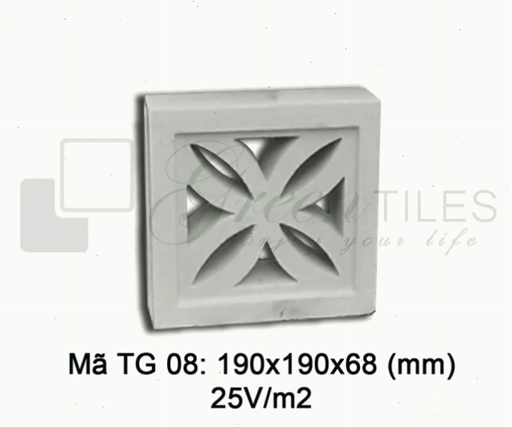 Mẫu gạch thông gió TG08 phổ biến với họa tiết độc đáo