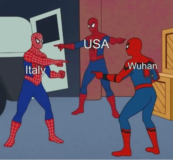 Mẫu meme ba người nhện chỉ tay