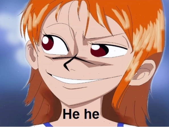 Meme cười gian xảo với biểu cảm tinh nghịch