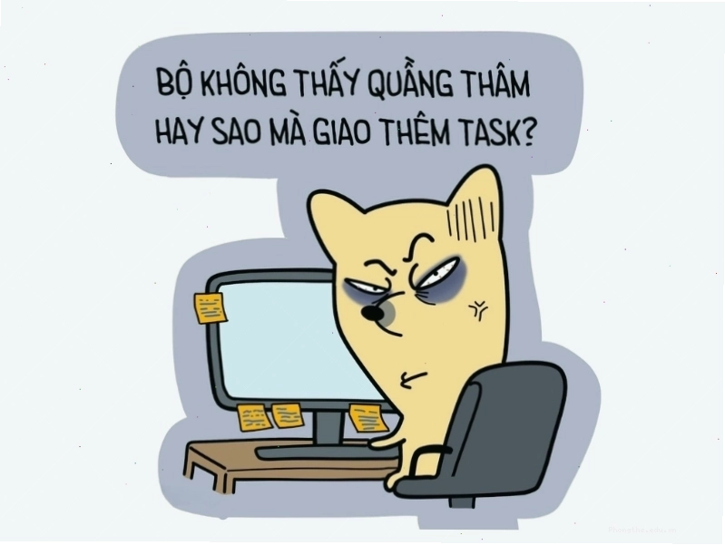 Meme hài hước về việc được giao thêm việc khi đang mệt mỏi