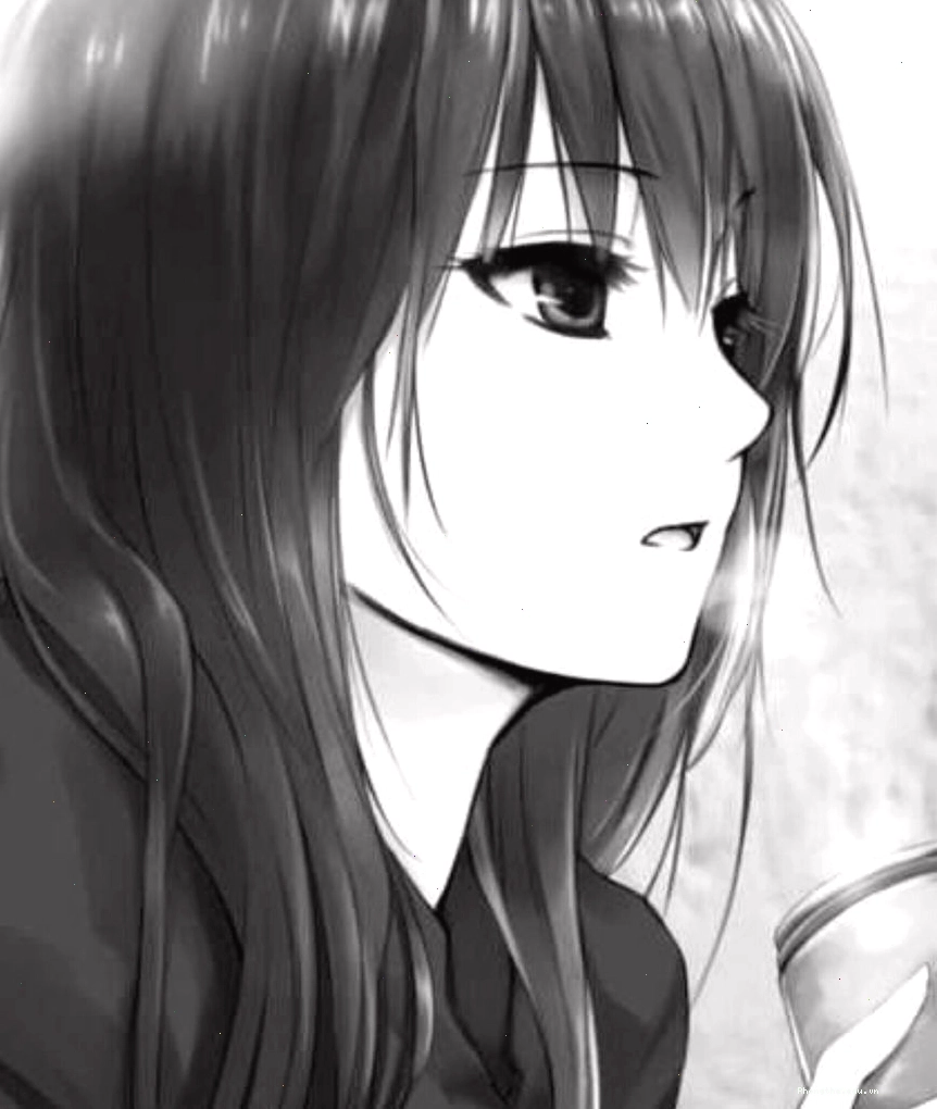 Minh họa nhân vật anime trắng đen với nét vẽ tinh tế
