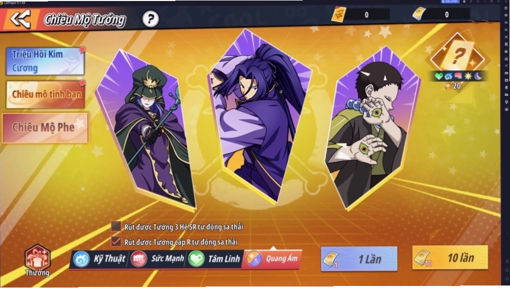 Nâng cấp sức mạnh cho tướng trong Học Viện Anime: Legend