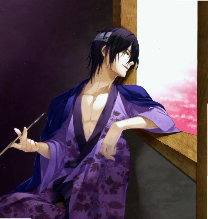 Nhân vật anime diện kimono, toát lên vẻ lịch lãm