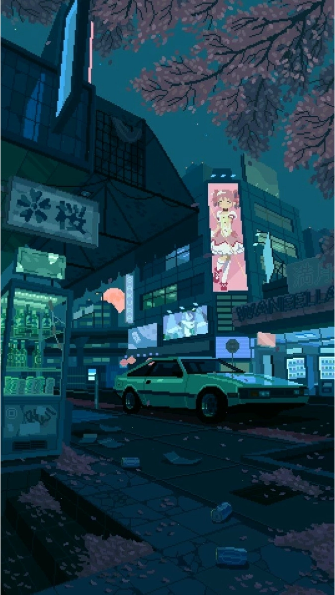 Nhân vật anime được vẽ theo phong cách pixel art