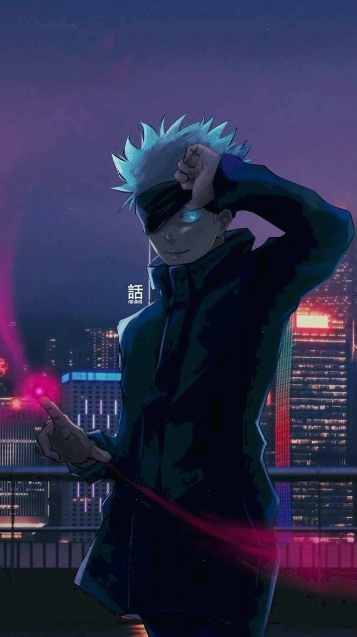 Nhân vật anime nam với biểu cảm tinh nghịch và đáng yêu