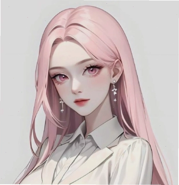 Nữ anime tóc hồng với phong thái ngầu và trang phục ấn tượng