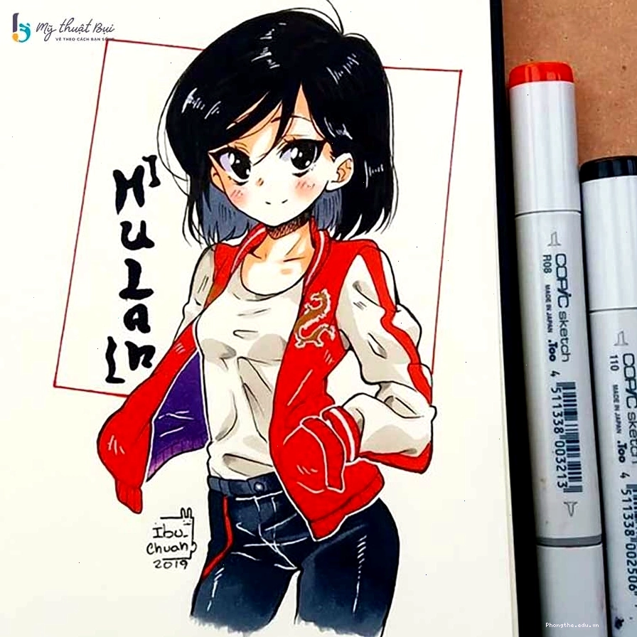 Tranh anime vẽ nhân vật chibi dễ thương