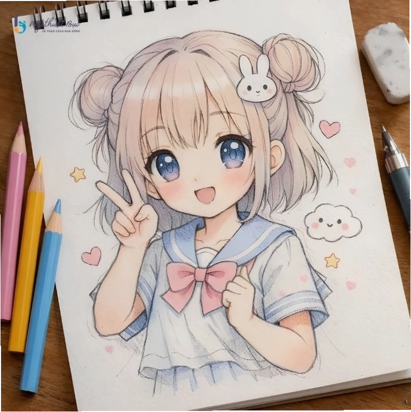 Tranh vẽ anime nữ đẹp