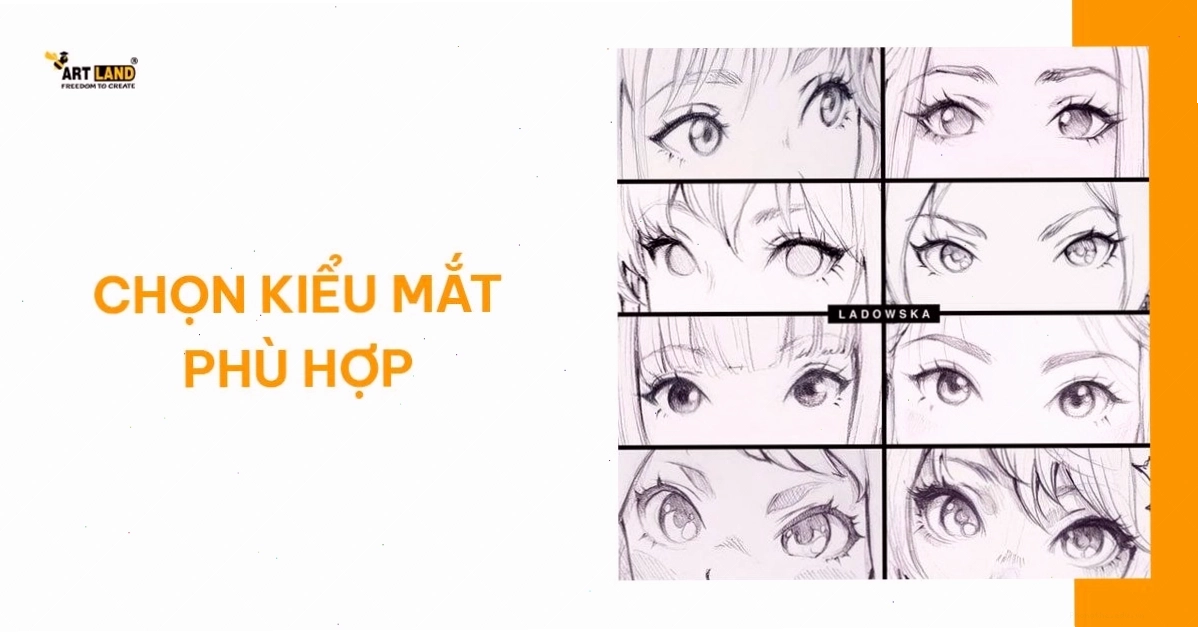 Vẽ đôi mắt to tròn long lanh cho khuôn mặt anime nữ cute