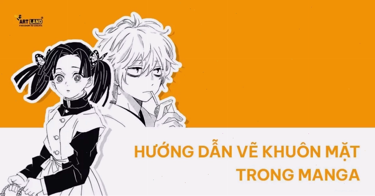 Vẽ khuôn mặt anime nam với các đường nét góc cạnh