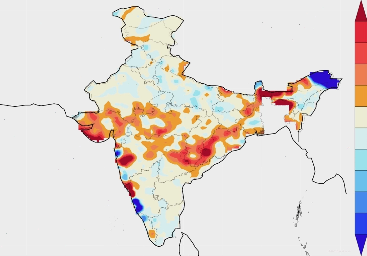 Map of central India belt affected by widespread extreme rainfall