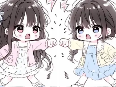 Avatar đôi nữ cute ngộ nghĩnh phù hợp nhiều nền tảng mạng